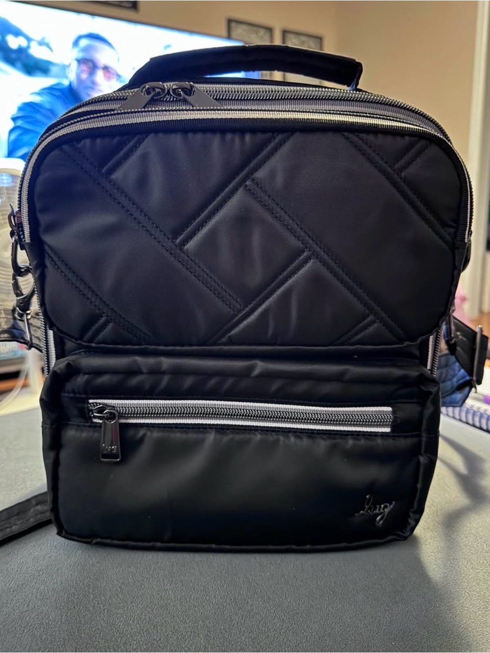 Lug Wrangler Black Quilted Crossbody Bag